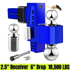 YATM Trailer Hitch Fits 2.5 Inch Receiver, 6 Inch Adjustable Drop Hitch,18500LBS