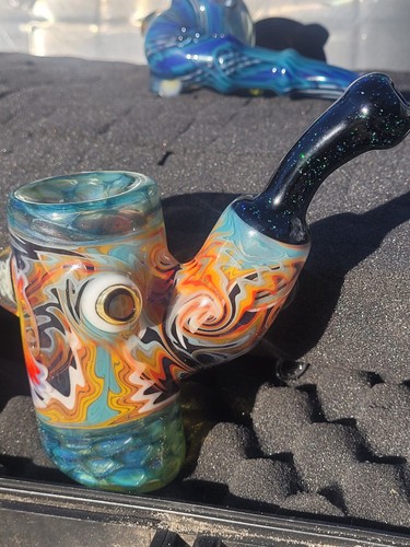 Pipa de vidrio embriagador Sherlock madera de cerezo ópalo triturado RARA hecha a mano L@@K!! - Imagen 5 de 18
