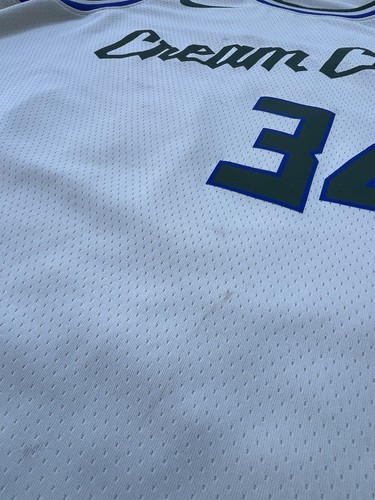 Nike Swingman Giannis Antetokounmpo Cream City Jersey #34 Mens Size 2XL 56 - Picture 8 of 10