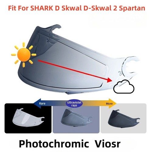 Photochromic Visor For SHARK Skwal/Spartan/D Skwal 2 Motorcycle Helmet Shield - Bild 1 von 5