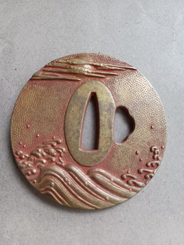 Bella spada raccordo ottone parte protezione tsuba manico lama per aquila giapponese Katana - Foto 5 di 14