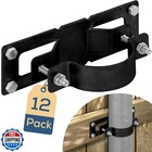 12 Pack Black Powder-Coated Wood Fence Brackets for Chain-Link Fence Garden