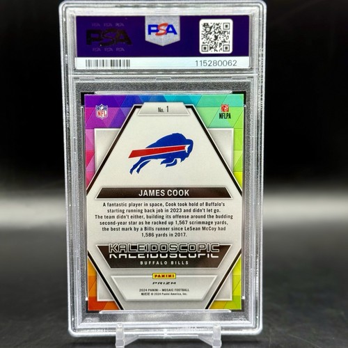 2024 Panini Mosaic James Cook Kaleidoscopic Prizm #1 PSA 10 Case Hit Low Pop - Bild 3 von 3