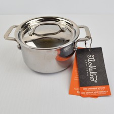 IL Mulino NY Stainless Steel Tri-Ply Mini 4” Casserole with Lid - Stock Pot