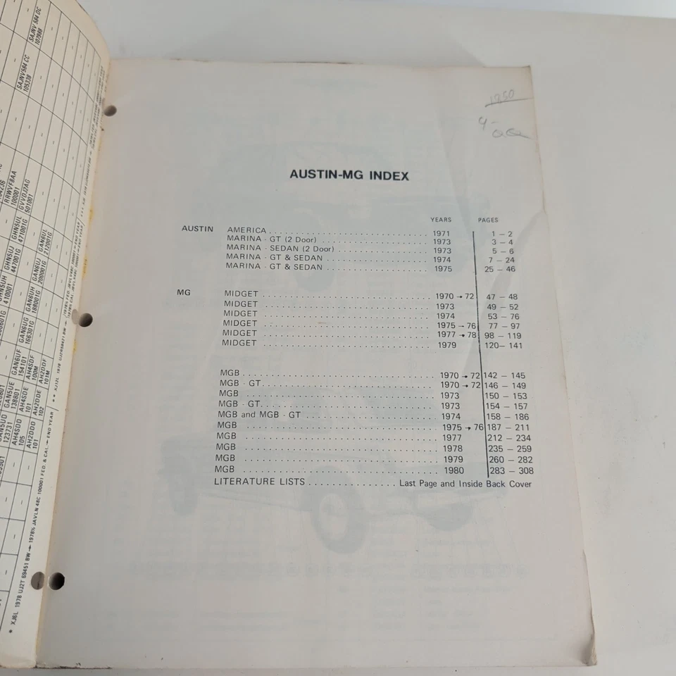 Libro guía de colisiones MG Austin 1970-80 segunda edición parte no. JAG 304083 Foto 3 de 4