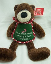Gund BARNABY Teddy Bear GRANDMA APRON 10" Plush Stuffed Animal Toy CHRISTMAS