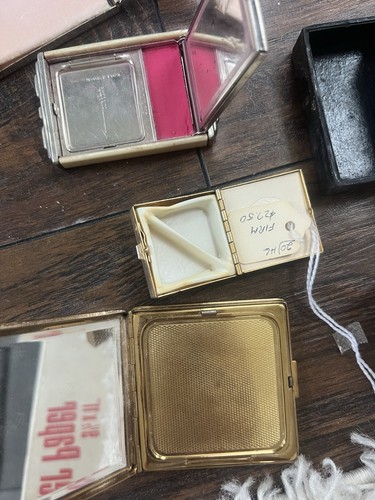 Posten antiker viktorianischer Vintage kompakter Make-up roter Puder Spiegel Lippenstift - Bild 13 von 22