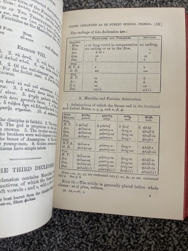 Initia Graeca Part 1 First Greek Course William Smith 1890 HB book #31 - Picture 11 of 17