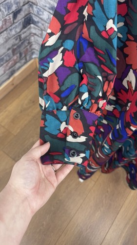 Vintage Jaeger Kleid Midi 100% Wolle bunt Blumen Gürtel 70er 80er Gr. 16 - Bild 7 von 13