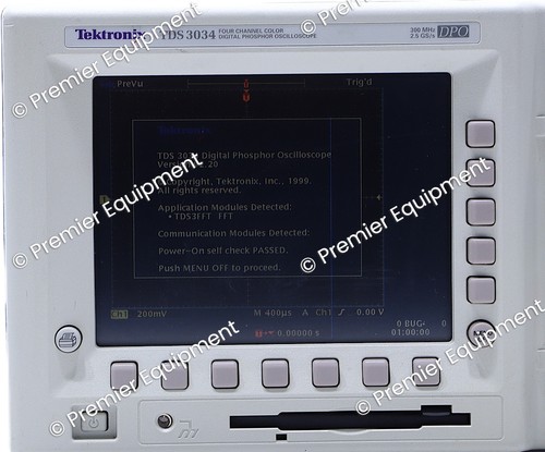 TEKTRONIX TDS3034 DPO FOUR CHANNEL COLOR DIGITAL PHOSPHOR OSCILLOSCOPE - Picture 4 of 12