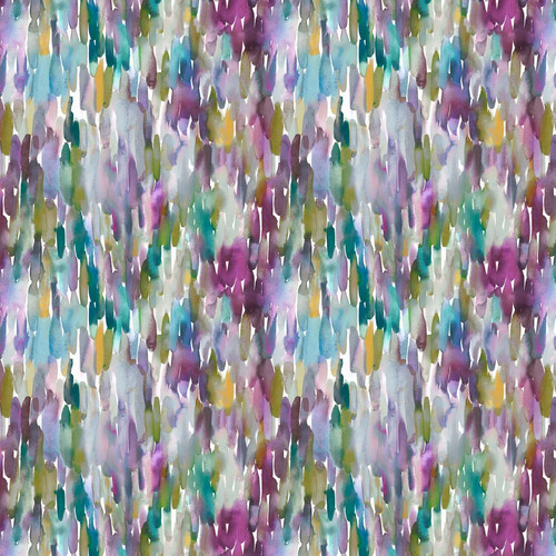 VOYAGE Fabric Remnant "Azriel" in Indigo 53 x 144cm Abstract Watercolour Satin - Picture 8 of 9