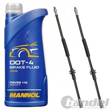 2xBREMSSCHLAUCH VORDERACHSE+1L MANNOL DOT 4 passend für FIAT PUNTO (188_) (199_)