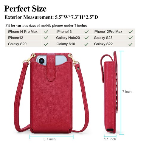 RONSIN Small Crossbody Cell Phone Purse for Women Vegan Leather Crossbody Pho... - Picture 4 of 8