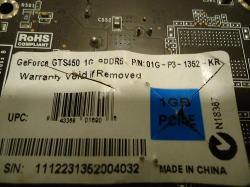EVGA NVIDIA GeForce GTS 450 (N450GTS-M2D1GD5) 1 GB GDDR5 SDRAM PCI Express x16 - Picture 3 of 5