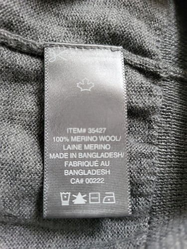 Sears Mens Size Small (40) Grey 100% Merino Wool Cardigan - Picture 6 of 8