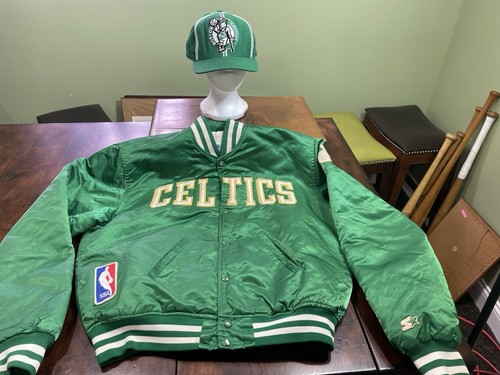 Chaqueta de bombardero satinada de colección de los años 80 Starter BOSTON CELTICS, TALLA: grande, NBA, + gorra - Imagen 1 de 14