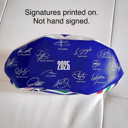 Steeden 2025 Nz Warriors Signed Rugby Ball Brand New Unpumped Navy And White - Foto 2 di 6