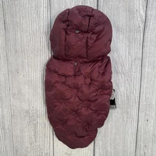 Silver Paw Dog Coat LARGE Burgundy Puffer Jacket Vest Quilted Insulated Hooded