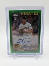 2024 Topps Chrome RC Auto Green Refractor Quinn Priester Pirates 74/99