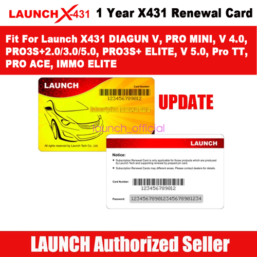 One/Two Year Software Update Renewal Card for LAUNCH X431 PRO3S+ V+ Elite PROS V - Picture 3 of 4