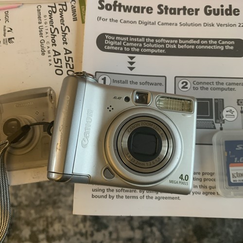 Canon PowerShot A520 4.0MP Digitalkamera mit 1GB SD-Karte & Box getestet funktioniert