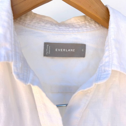 Everlane Damen The Must Have Hemd Button Down Leinen weiß Größe 0 Go-See - Bild 5 von 8