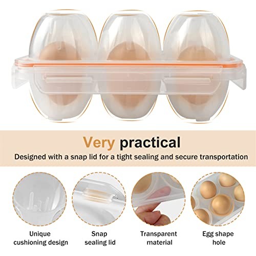 6 Grids Egg Holders, Egg Cartons For Refrigerator, Egg Storage Container, - Picture 7 of 7