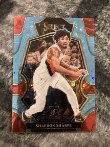 2022-23 Select-Premier Level Shaedon Sharpe #189 Light Blue Disco Prizm /99 (RC)