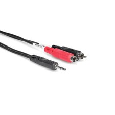 Hosa CMR-215 Stereo Breakout, 3.5 mm TRS to Dual RCA, 15 ft Cable