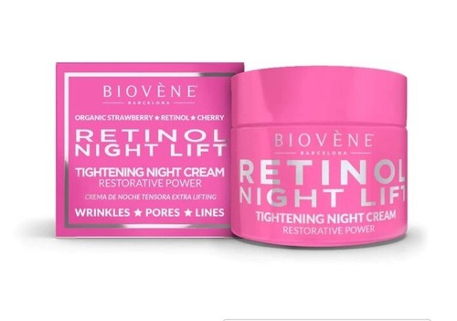 Biovene Retinol Night Lift Tightening Night Face Cream Wrinkles Pores Lines 50ml