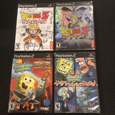 4 Game PS2 Lot - Dragon Ball Z Budokai / Sagas / SpongeBob Sony PlayStation 2