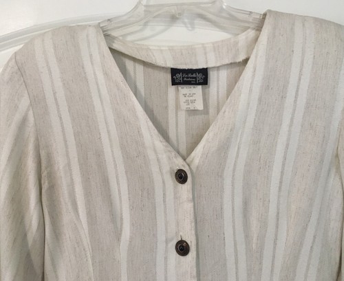 VINTAGE LA BELLE RAYON w/ETCHED METAL BUTTONS LONG SLEEVE SHOULDER PAD DRESS - 9 - Picture 2 of 5