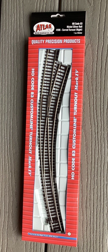 ATLAS 1/87 HO CODE 83 NICKEL SILVER RAIL MANUAL CURVED RIGHTHAND TURNOUT 596 F/S - Bild 3 von 7