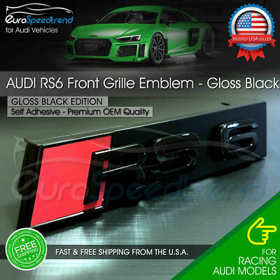 Audi S6 Front Grill Emblem Gloss Black for A6 S6 Hood Grille Badge Nameplate Audi S6 Front Grill Emblem Gloss Black for A6 S6 Hood Grille Badge Nameplate