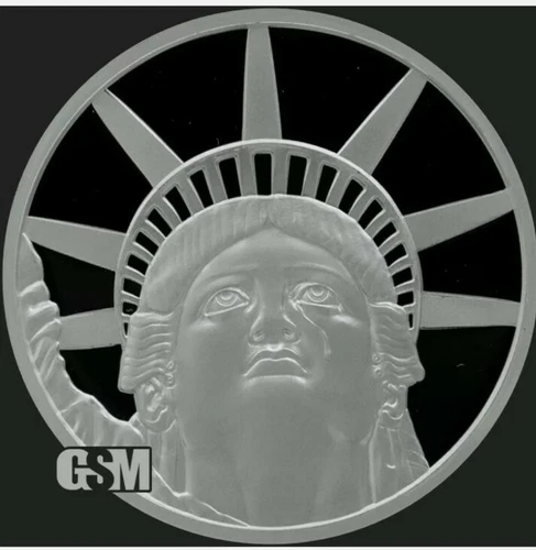 2 OZ .999 PURE SILVER SHIELD PROOF COLOSSUS MINI MINTAGE ROUND COIN COA LIBERTY