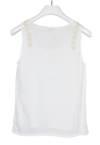 Tricot Chic T-Shirt Damen US 6 Gestrickt Weiß Pullover Stretch Rundhals - Picture 2 of 8