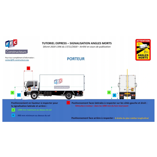 Angles Morts Aufkleber Sticker Frankreich LKW | Bus stark haftend UV-beständing - Bild 12 von 15