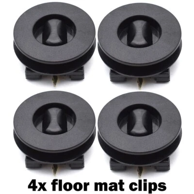 Schwarz Fußmatten Drehknebel Befestigung Halter Clip Automatten 4pcs Universal✔ - Bild 1 von 4