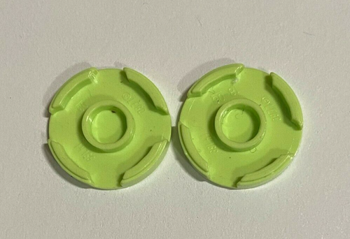 x2 LEGO round 2 x 2 Verde amarillento Stud Holder, patrón de cara fantasma 14769pb051 - Imagen 2 de 3