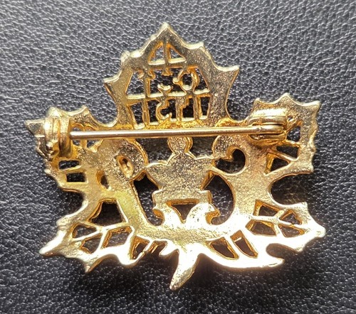 Juego de broches y pendientes de hoja de arce coronación años 50 diamantes de imitación Canadá - Imagen 3 de 3