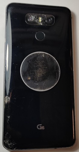 LG G6 32GB Black Android 8 Working Back Cracked Read Description #403B - Picture 2 of 6