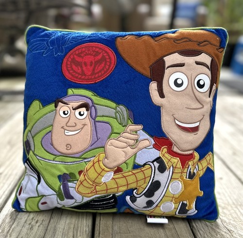 Vintage Pixar Disney Toy Story Woody Buzz Lightyear 12" Square Pillow Lights Up! - Afbeelding 1 van 5