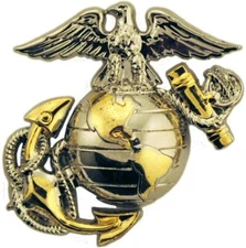 US Marine Corps Emblem USMC Eagle Globe Genuine Lapel Hat Pin Badge 1-5/8"