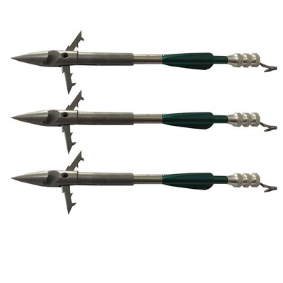 jiexi hwyp 6.3 Stainless Steel Bow Fishing Slingshot Fishing Arrow Spiral Tip 3 Blades Pack of 6