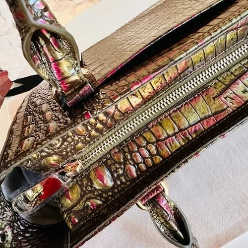 Bolso Cartera Brahmin Pequeño Ashlee Pesto Melbourne Cuero Genuino Croco Nuevo con Etiquetas - Imagen 4 de 10