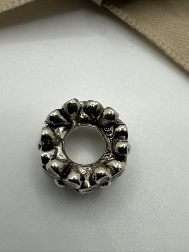 Pandora White Daisy Flower Silver Spacer Charm w. Enamel 791495 Genuine - Picture 7 of 8