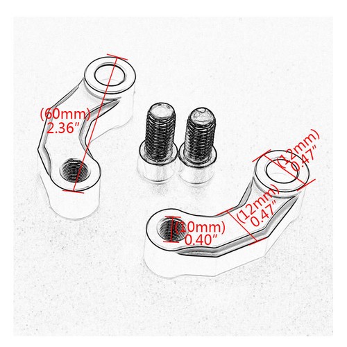Rearview Mirror Extension Adapter Fit For BMW R 1200GS LC ADV 14-15 F800GS 13-16 - Picture 3 of 9