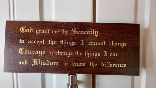 JUST REDUCED again- 8 1/2 inches x 3 1/4 serenity plaque -gold lettering on wood - Picture 11 of 12