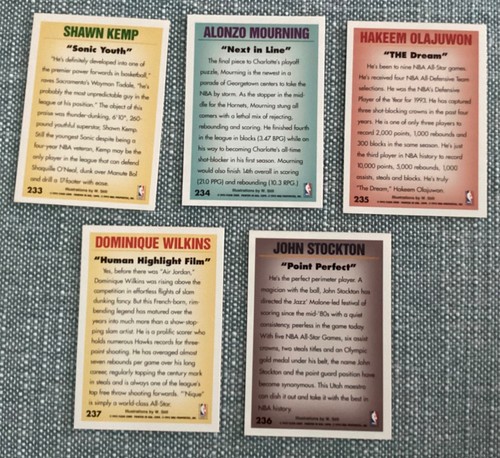 1993 Fleer NBA Basketball Pro Vision Complete Set - 5 Card Subset - Hakeem - Kemp - Bild 2 von 2