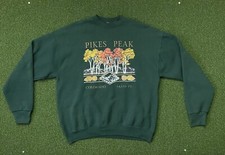 Vintage Pikes Peak Colorado XL Green Graphic Crewneck 1990s - Fruit Of The Loom